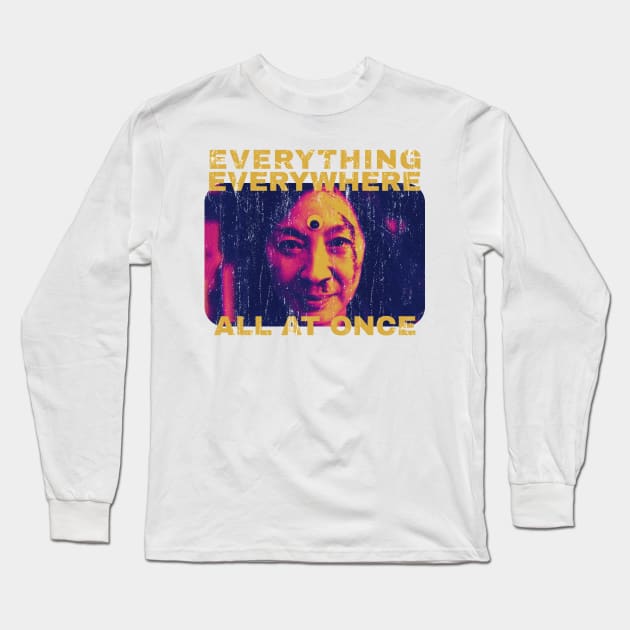 Everything Everywhere All At Once - retro purple Long Sleeve T-Shirt by HANASUISI